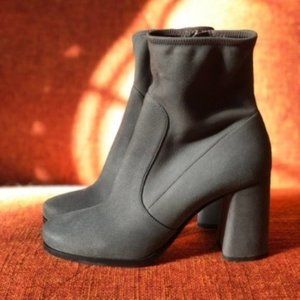 Prada // Grey Suede Booties
